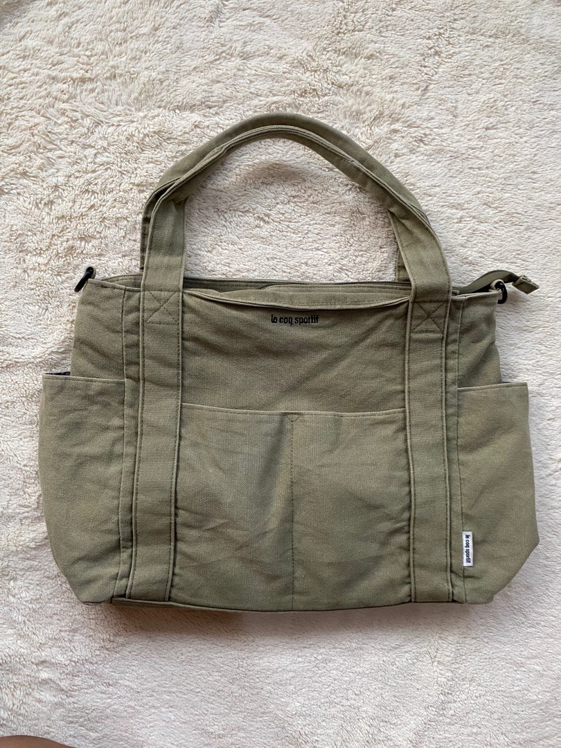 Le Coq Sportif Canvas Tote Bag Fesyen Wanita Tas Dompet di Carousell
