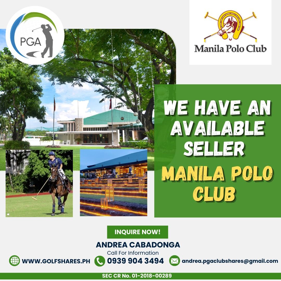 MANILA POLO CLUB - PGA (Category: Golf) located in Muntinlupa City. Submitted by andrea.pgaclubshares (Listing ID 1313816455, Image 1). Description: Good day Golfers! WE ARE LOOKING FOR MANILA POLO CLUB BUYER! Stay safe, while enjoying your game! ⛳ Thank you! #prestigegolfaccess #golfsharesph #pgaclubshares #livewithprestige #manilapolo.