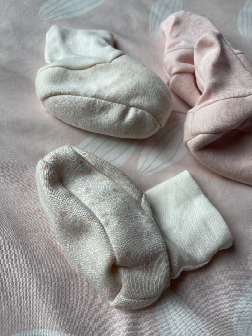 Marks Spencer baby girl booties x 2 pairs pink and white