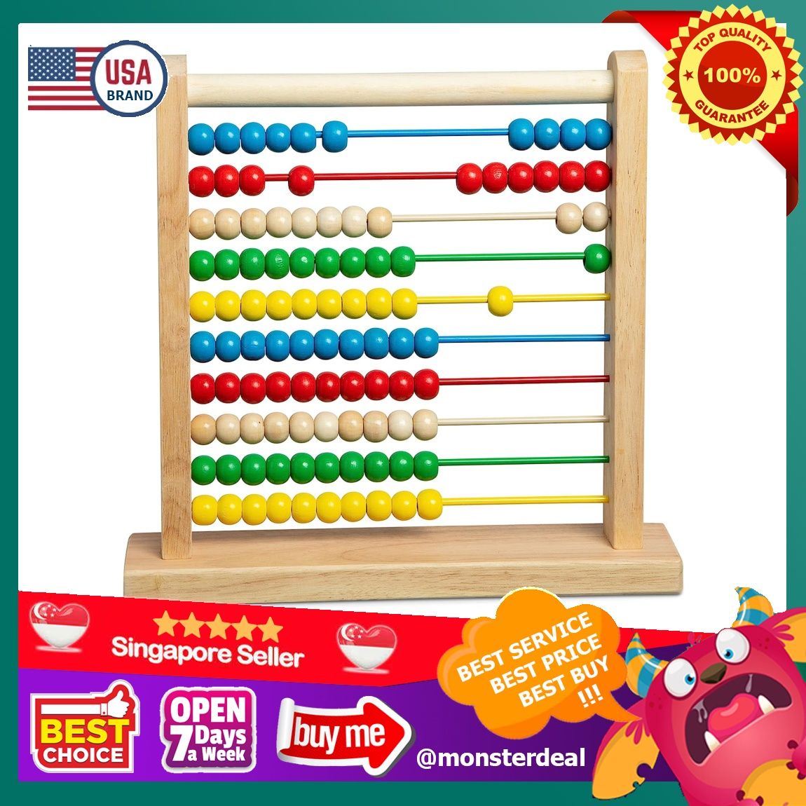 Melissa Doug Abacus Classic Wooden Educational Counting Toy With 100 Beads Standard Packaging Hobbies Toys Toys Games on Carousell