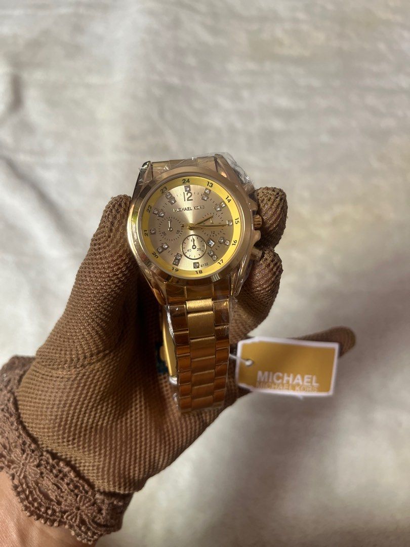 MK Gold Medium Face (Category: Women's Watches) located in San Fernando. Submitted by greatnesshe (Listing ID 1313921560, Image 1). Description: 🌸Fresh from Japan 🌸Made in Japan 🌸Brand new with a Tag & Plastic 🌸Japan Machine QualityMovement 🌸Hypoallergenic 🌸No-Tarnish 🌸Water Resistant/Water Proof 🌸Automatic/Battery Operated 🌸With Free Orninary box.
