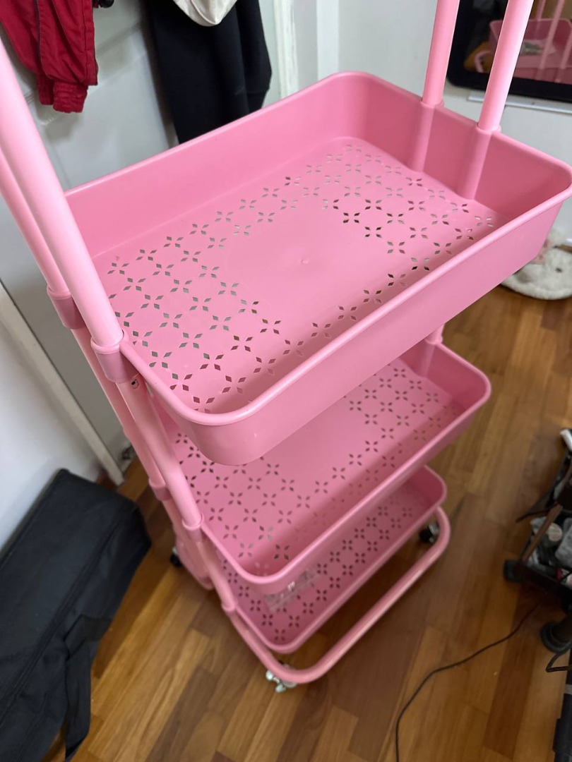 Pink Shelf Trolley, Furniture & Home Living, Furniture, Shelves ...