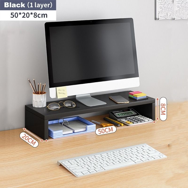 PM Computer Monitor Stand Wood Desktop Thickened Screen Increased shelf ...