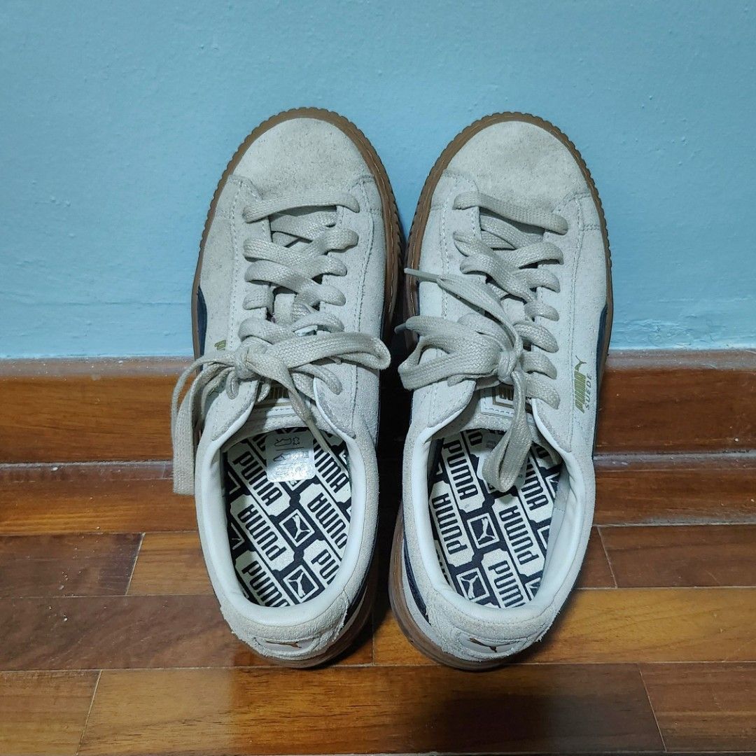 Puma suede platform whisper white on sale