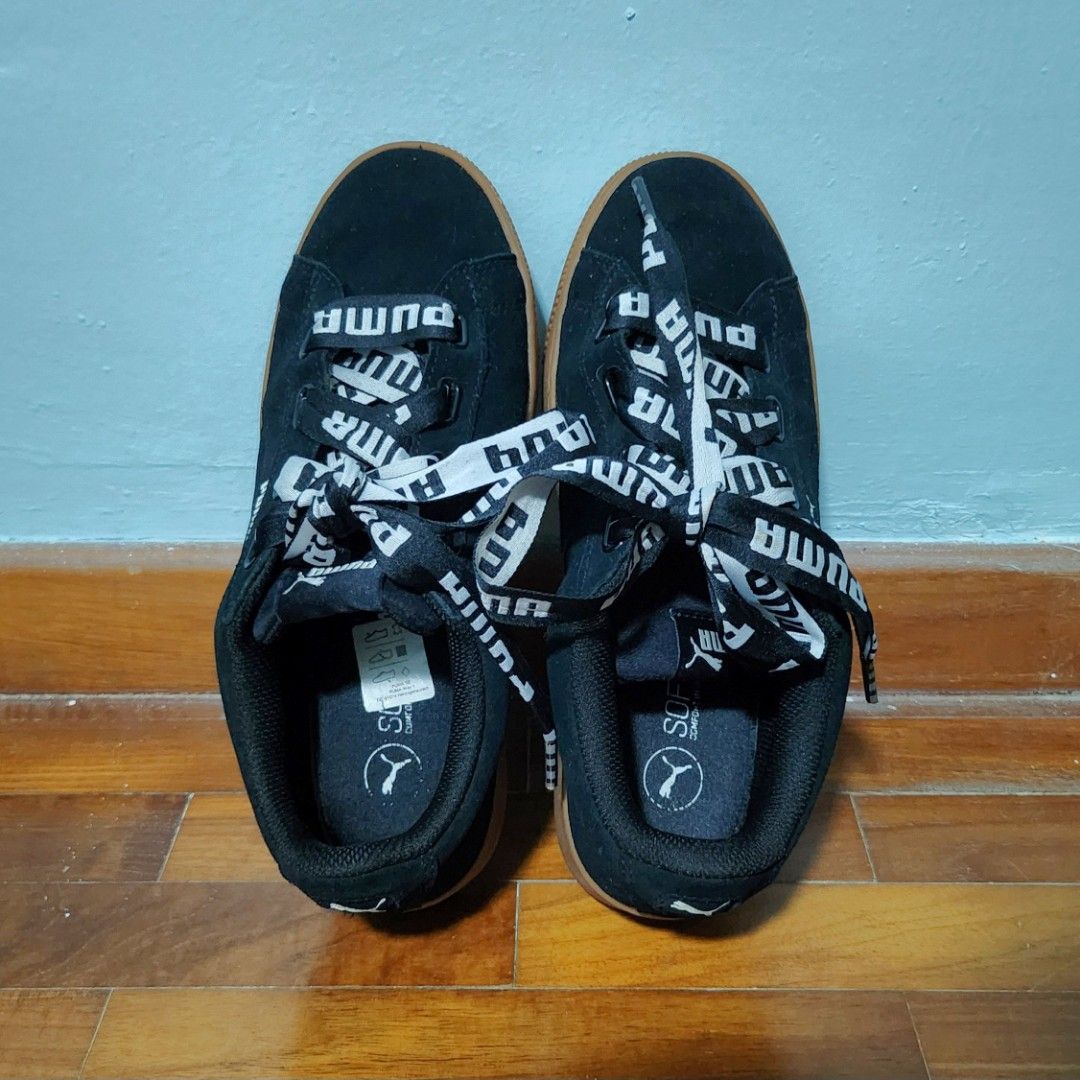 Puma Vikky Platform Ribbon Bold Black Shoes Women s Fashion Footwear Sneakers on Carousell
