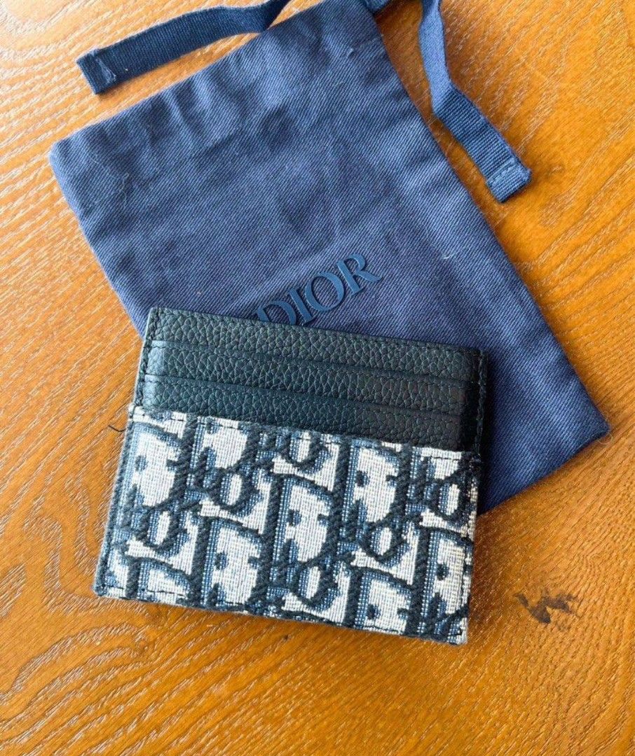 Ready Stock Card Holder Beige and Black Dior Oblique Jacquard with Black Grained Calfskin Luxury Bags Wallets on Carousell