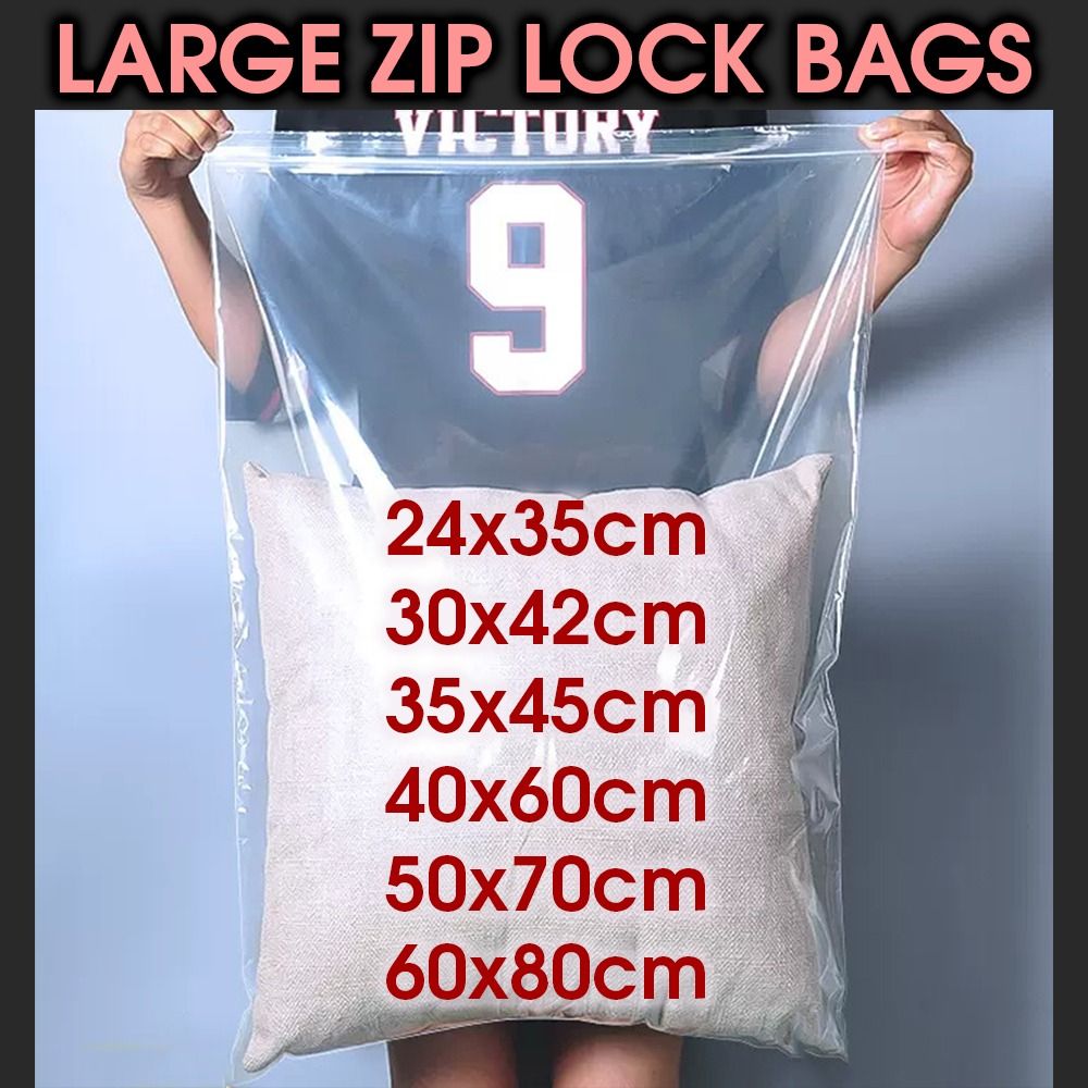 READYSTOCK Zip lock bag Large Transparent Plastic Bag Large Ziploc bag Big Ziplock resealable bag Large Zip lock bag for clothes