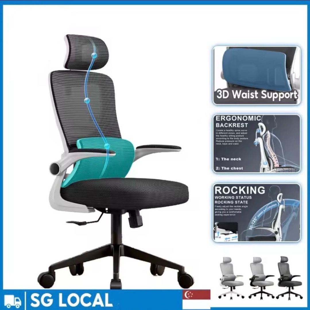 Reclining Office Chair Height Adjustable Ergonomic Office Chair High Back Mesh Gaming Chair Computer Study Chair Recliner Chair Laptop PC
