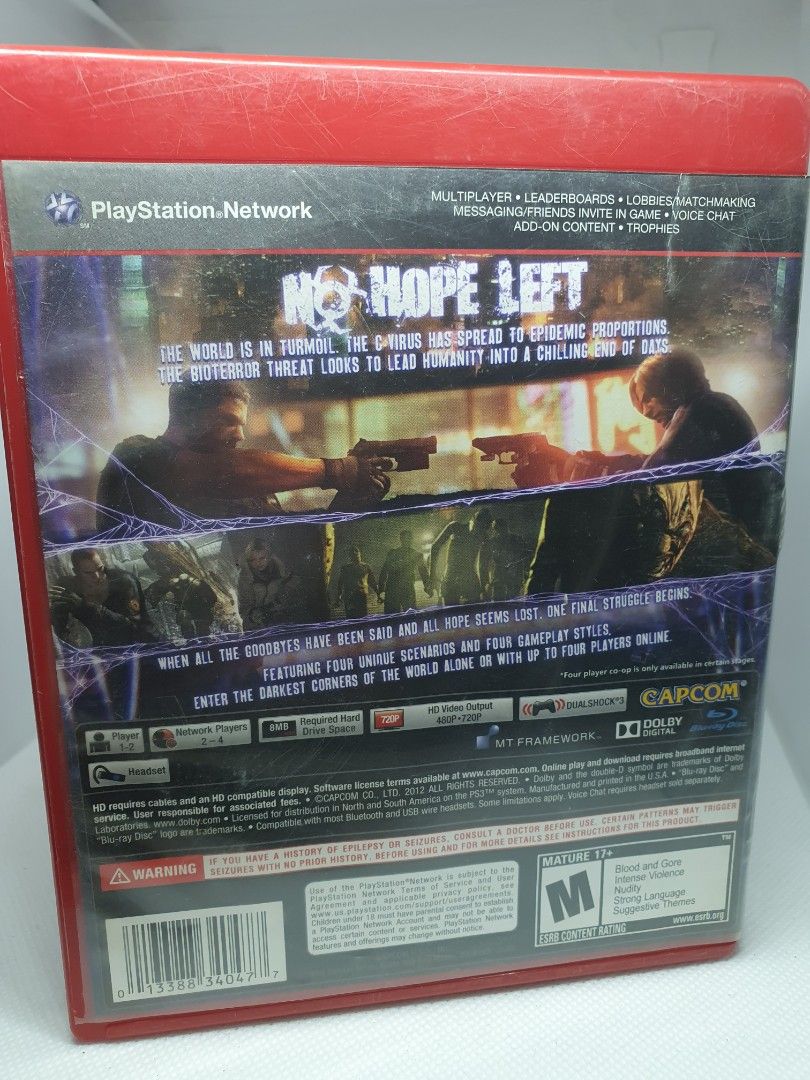 Resident Evil 6 (Sony Playstation 3) (PS3) (Category: PlayStation) located in Quezon City. Submitted by itemsforadoption (Listing ID 1313858284, Image 2). Description: Rfs: Its 2024! Happy New Year! Hoping you have a good year ahead of you! If you have questions feel free to send a message. Though I'll most likely be able to reply from 10am to 8pm. Please be patient and understanding. Decluttering games and items that I've picked up or for friend