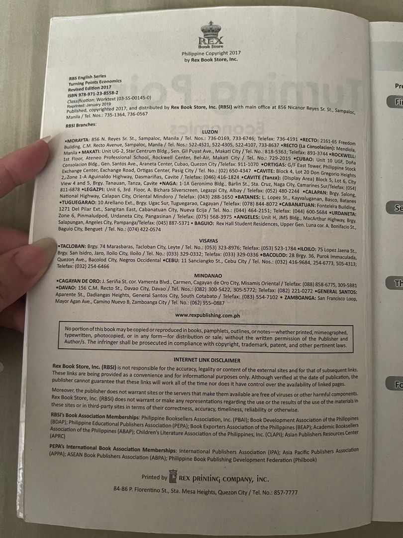 Rex Turning Points Economics (Category: Textbooks) located in Quezon City. Submitted by b_declutter (Listing ID 1313815104, Image 2). Description: - may konting sulat and highlight.