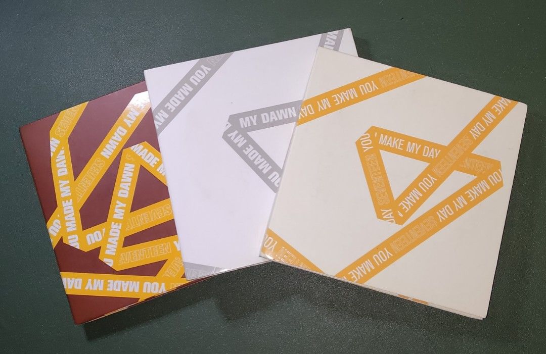 Seventeen YMMD Unsealed Albums (Category: CDs & DVDs) located in Quezon City. Submitted by thriftforkeeps (Listing ID 1254536385, Image 1). Description: Take All - P520.00 You Made My Dawn Eternal Sunshine Version P200.00 - PB - CD - Lyrics - DK Lenticular - Jeonghan Postcard - Sticker You Made My Dawn Dawn Version P200.00 Inclusions: - CD - PB - Lyrics Book - Jun Lenticular - Mingyu Postcard - Sticker You Make My Day Meet Version P180.00 - PB - 