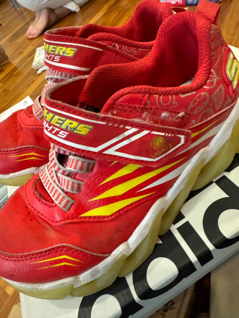 Sketchers Red Lightning bolt shoes for boys