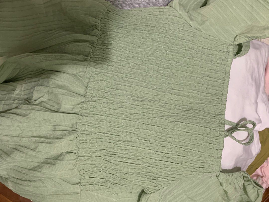 smocked maxi dress (plus size) (Category: Dresses) located in Cavite. Submitted by chichums__ (Listing ID 1313895679, Image 2). Description: - rfs: decluttering - used once only - with slit can send more photos if u like🩷.