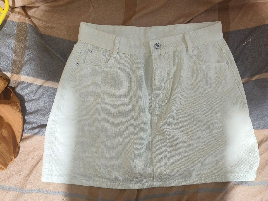 White jean skirt 3xl cheap