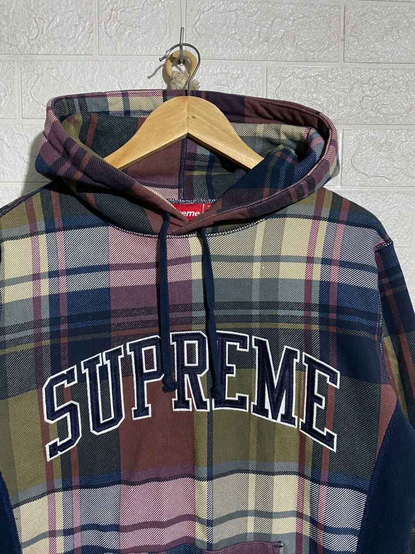 supreme plaid hoodie Men s Fashion Coats Jackets and Outerwear on Carousell