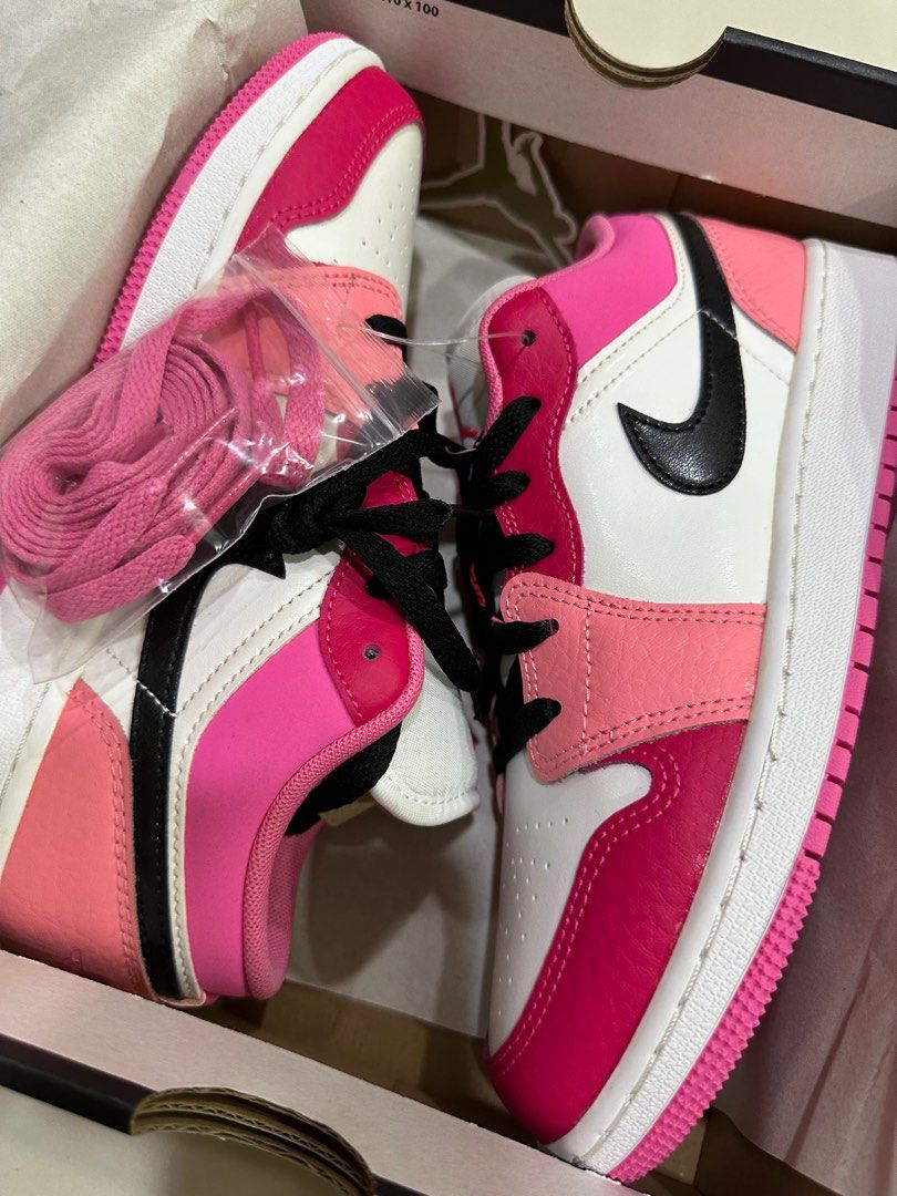 us5.5y nike jordan 1 low gs pink red