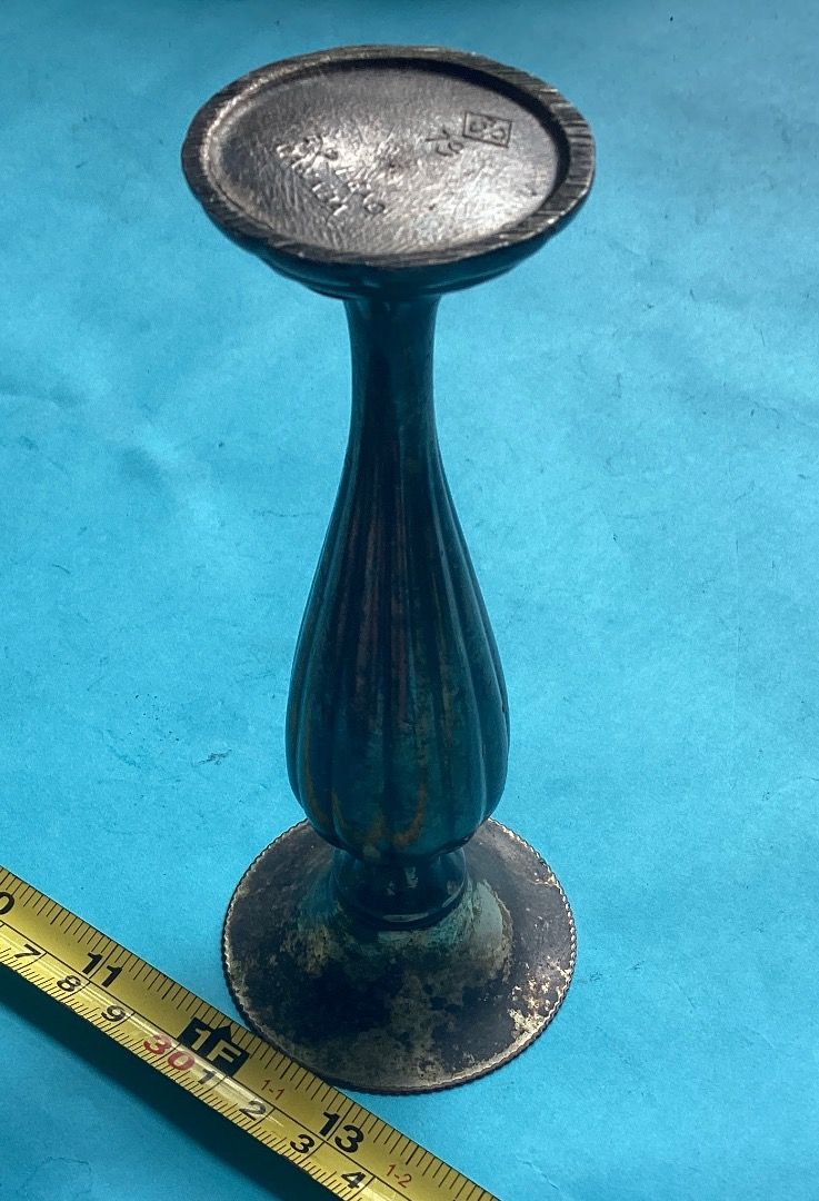 Vintage silver plated candlestick holder BP E.P Lead Canada (Category: Vintage Collectibles) located in Subic. Submitted by arnisfma (Listing ID 1313867936, Image 3). Description: Vintage silver plated candlestick holder BP E.P Lead Canada Some tarnish and blemishes.. 16 cm tall, 290 grams.