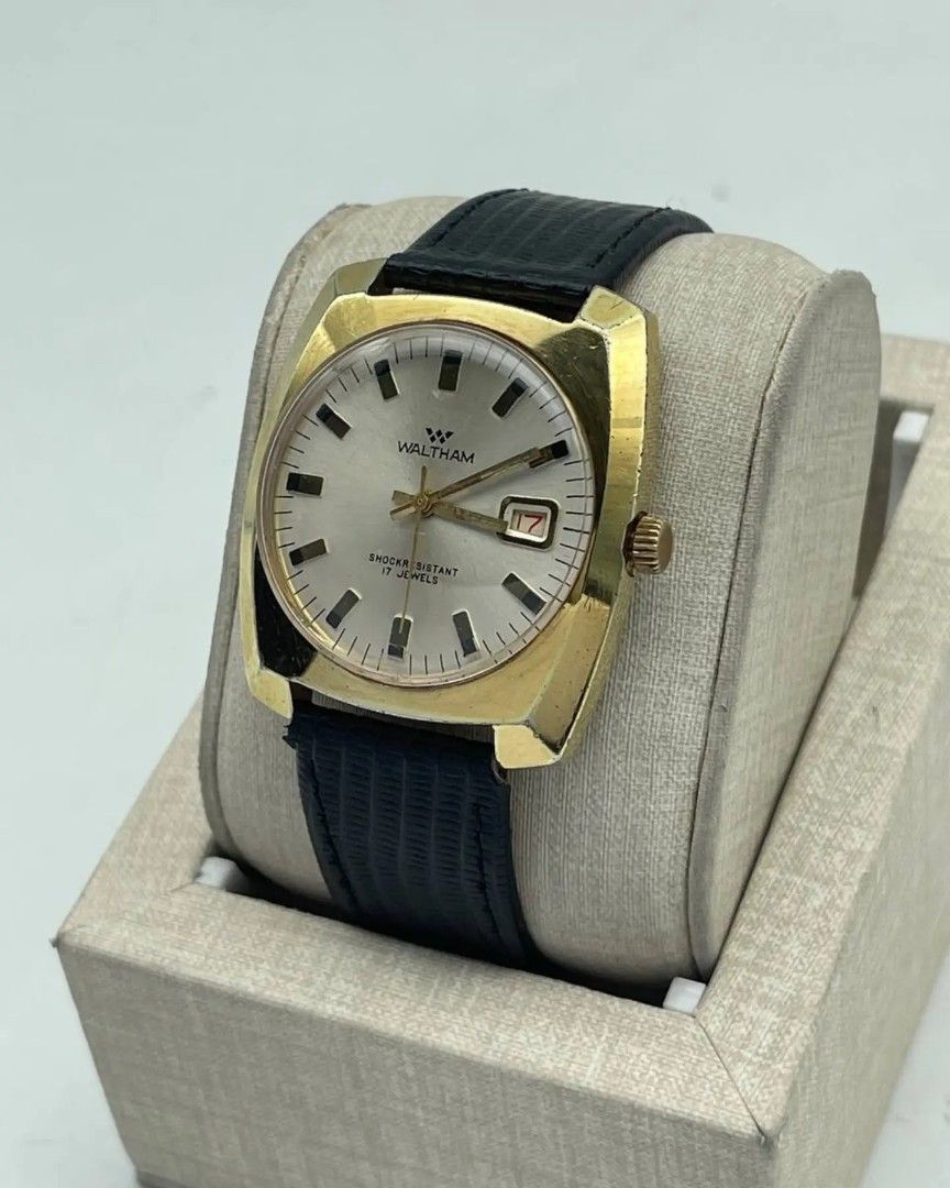 Vintage Waltham Silver Dial Leather Strap (Category: Luxury Watches) located in Manila. Submitted by _classicwatchcollection (Listing ID 1313815985, Image 2). Description: FS: Vintage Waltham Silver Dial Leather Strap Php: 14,000 Condition: 8/10 Movement: Manual Wind Case size: 35mm Unit only. Pm or Contact 09063027061 for inquiries..