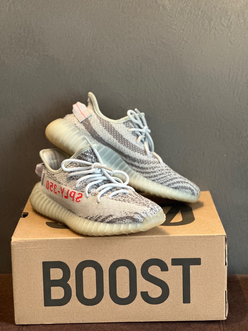 Yeezy Boost 350 Blutin Greythr Hirerr Men s Fashion Footwear Sneakers on Carousell