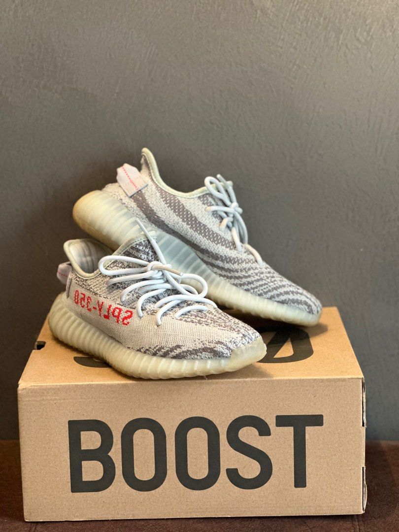 Yeezy Boost 350 Blutin Greythr Hirerr Men s Fashion Footwear Sneakers on Carousell