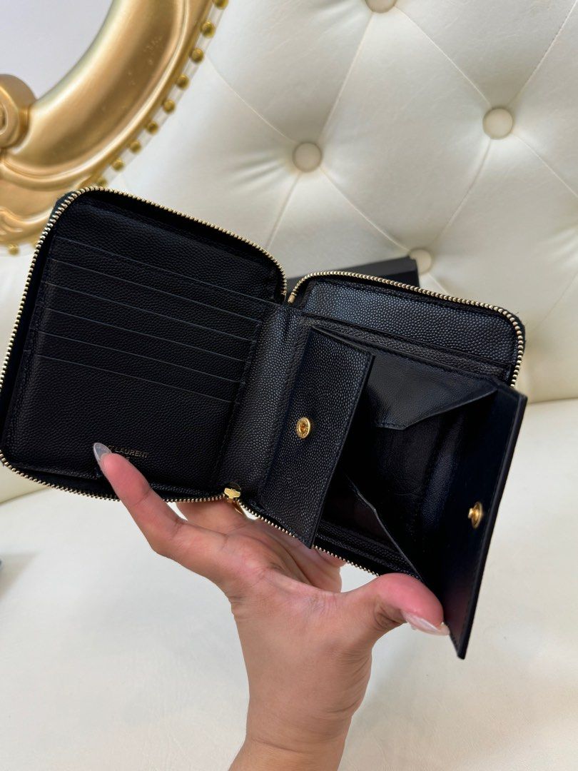 YSL Bifold Wallet Grained Leather GHW (Category: Luxury Bags & Wallets) located in Imus. Submitted by purgingmycloset888 (Listing ID 1313924409, Image 2). Description: With box dustbag cards .