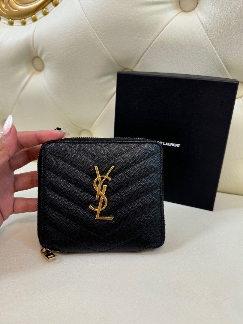 YSL Bifold Wallet Grained Leather GHW (Category: Luxury Bags & Wallets) located in Imus. Submitted by purgingmycloset888 (Listing ID 1313924409, Image 1). Description: With box dustbag cards .