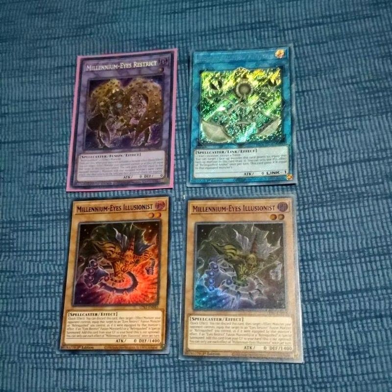 YU-GI-OH! Millennium Eyes Bundle (Category: Raw Singles) located in Calamba. Submitted by povenm-99028 (Listing ID 1313959698, Image 1). Description: YU-GI-OH! Millennium Eyes Bundle Price based on TCGplayer Please feel free to ask anything about the cards Price slightly negotiable, no low balling With freebies Inclusions: 1 NM ScR Millennium-Eyes Restrict [LDS1] 1 NM ScR Relinquished Anima [BROL] 1 NM C Relinquished [MIL1] 1 NM C Black Illusion 