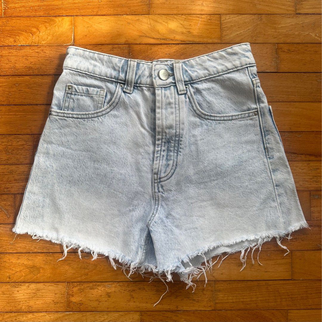 Zara high rise denim shorts sale