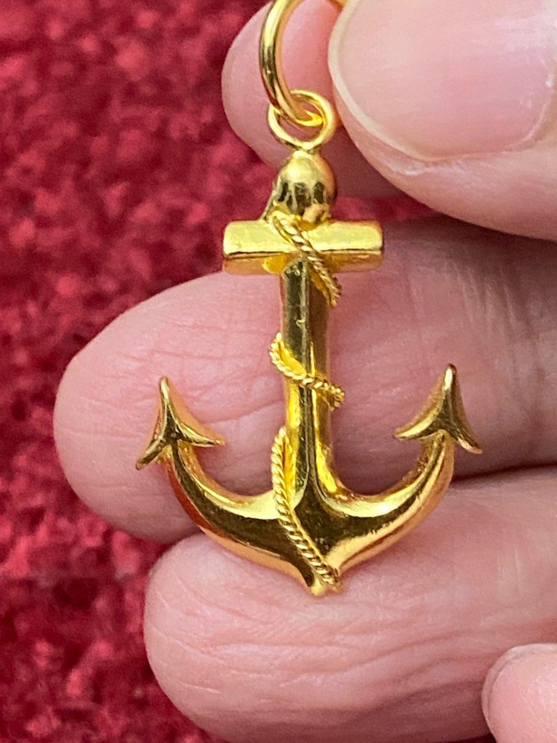 22k gold anchor pendant discount