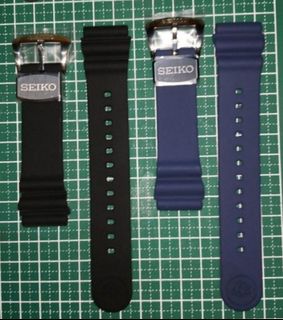 精工 22mm 原裝鮑魚專用矽膠錶帶 ( 黑色  或 藍色 )，潛水錶帶64226231048451110