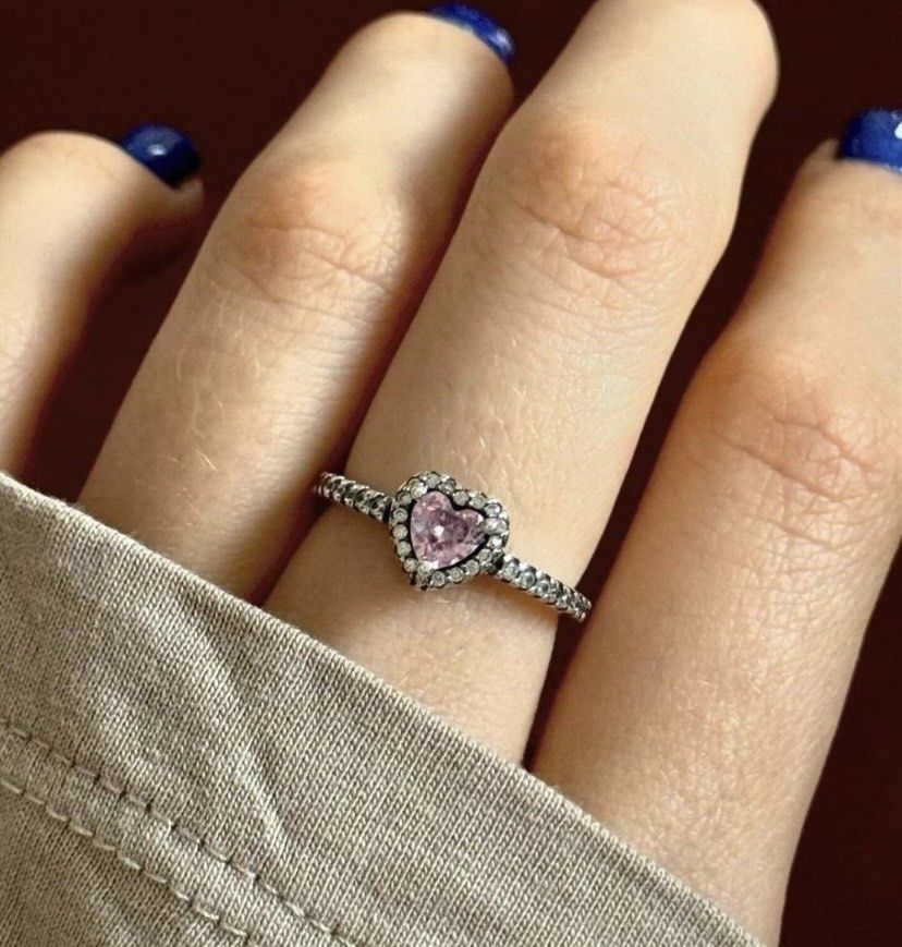 Pandora pink delicate heart ring sale