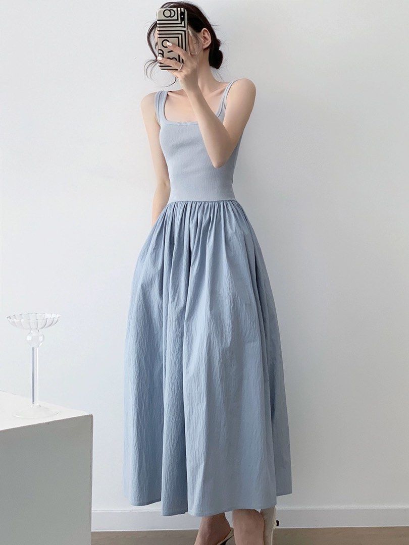 Aeri Patchwork Flare Tank Dress, Women's Fashion, Dresses & Sets, Dresses  on Carousell