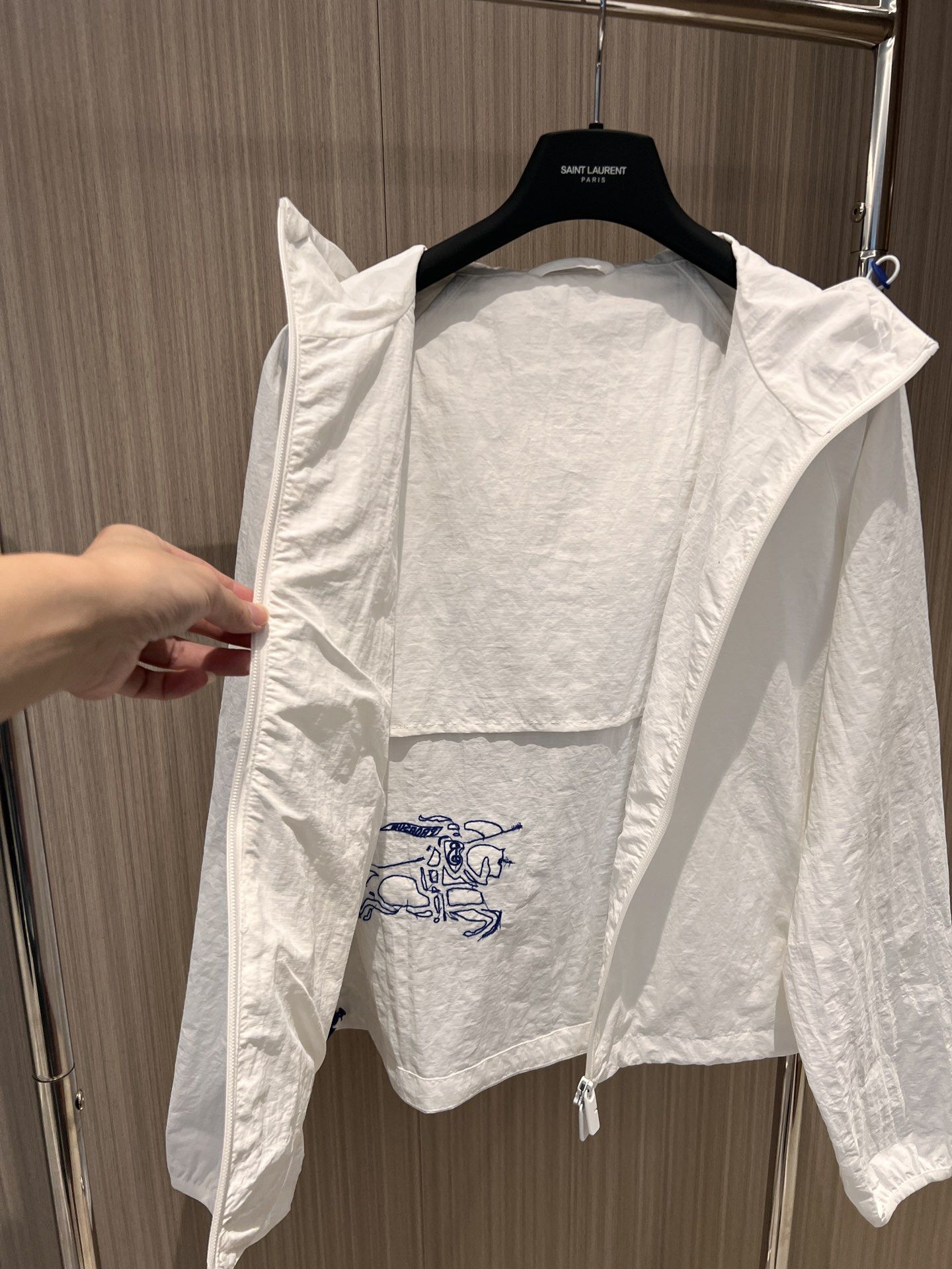 Authentic Burberry embroidered war horse jacket hooded jacket Women s Fashion Coats Jackets and Outerwear on Carousell