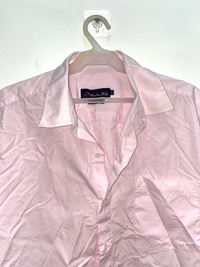baby pink button down polo shirt (Category: Blouses) located in Navotas City. Submitted by lovecored (Listing ID 1314141245, Image 2). Description: ★ rfs: too big for me mop: gcash, maya, unionbank, bdo mod: sdd, ggx.