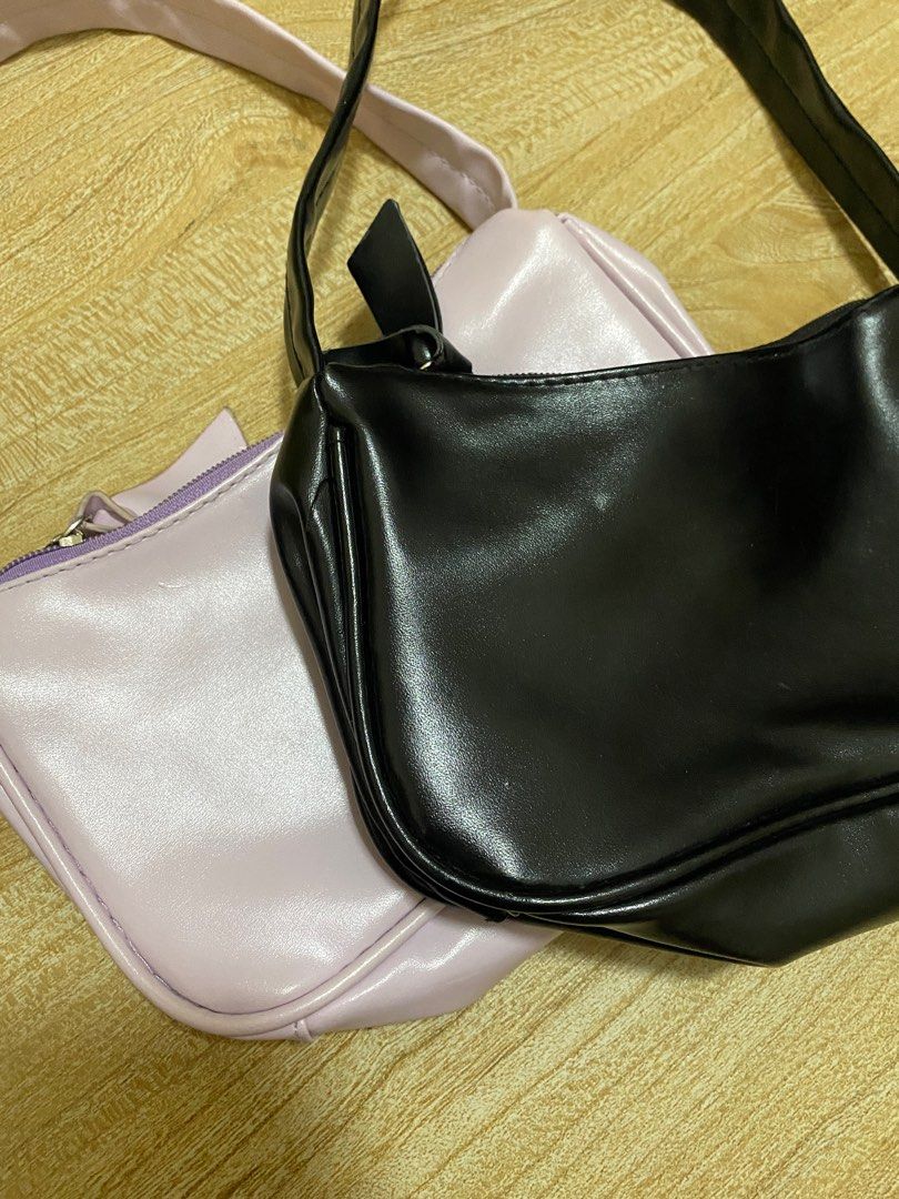 Baguette bag (Category: Backpacks) located in Cavite. Submitted by _cc25 (Listing ID 1314152688, Image 2). Description: Bought these two for around 250-300 pesos each. Selling low, 150 pesos take all. Rfs: decluttering .