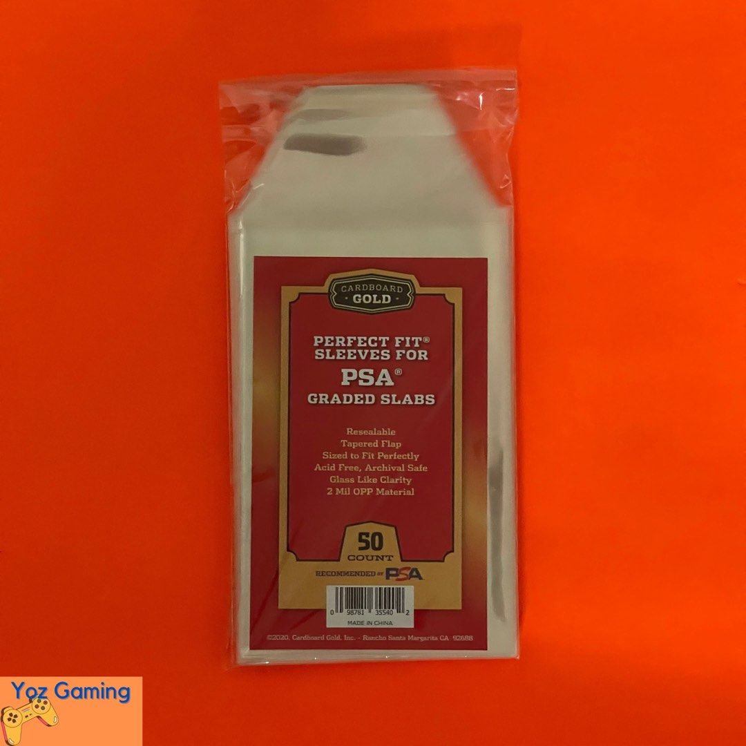 Cardboard Gold Perfect Fit Sleeves for PSA Graded Pokemon/ One Piece Slabs,  Hobbies & Toys, Toys & Games on Carousell