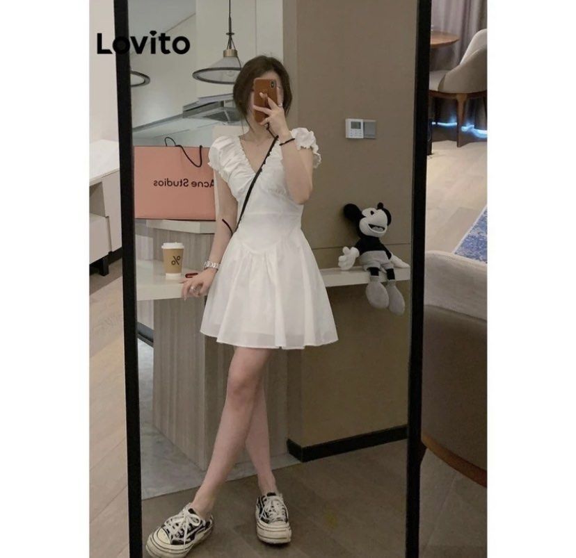 Plain simple white dress shop