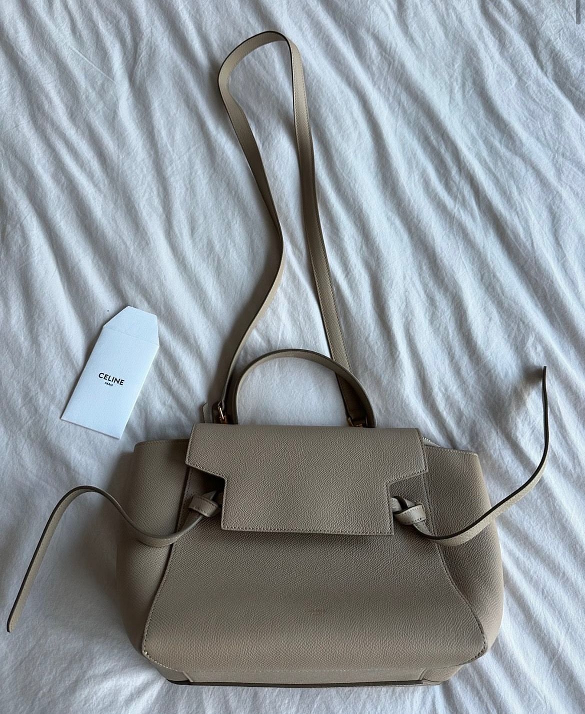 Celine Nano Belt Bag in Grained Calfskin Light Taupe