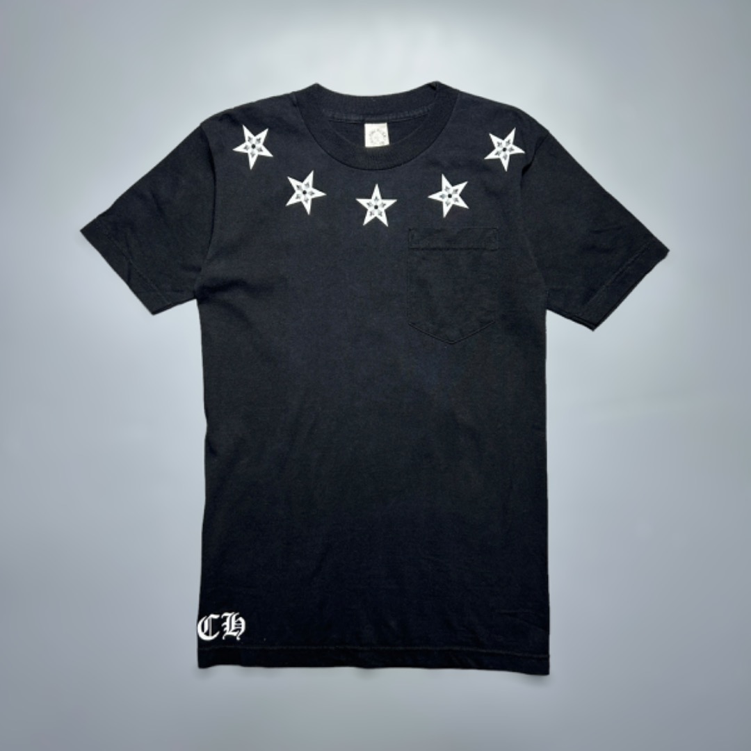 Chrome Hearts Black Pentagram 5 Star T-Shirt, Men's Fashion, Tops