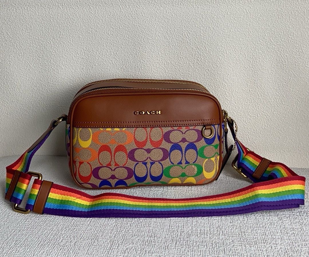 coach graham rainbow bag camera bag sling bag, Women's Fashion