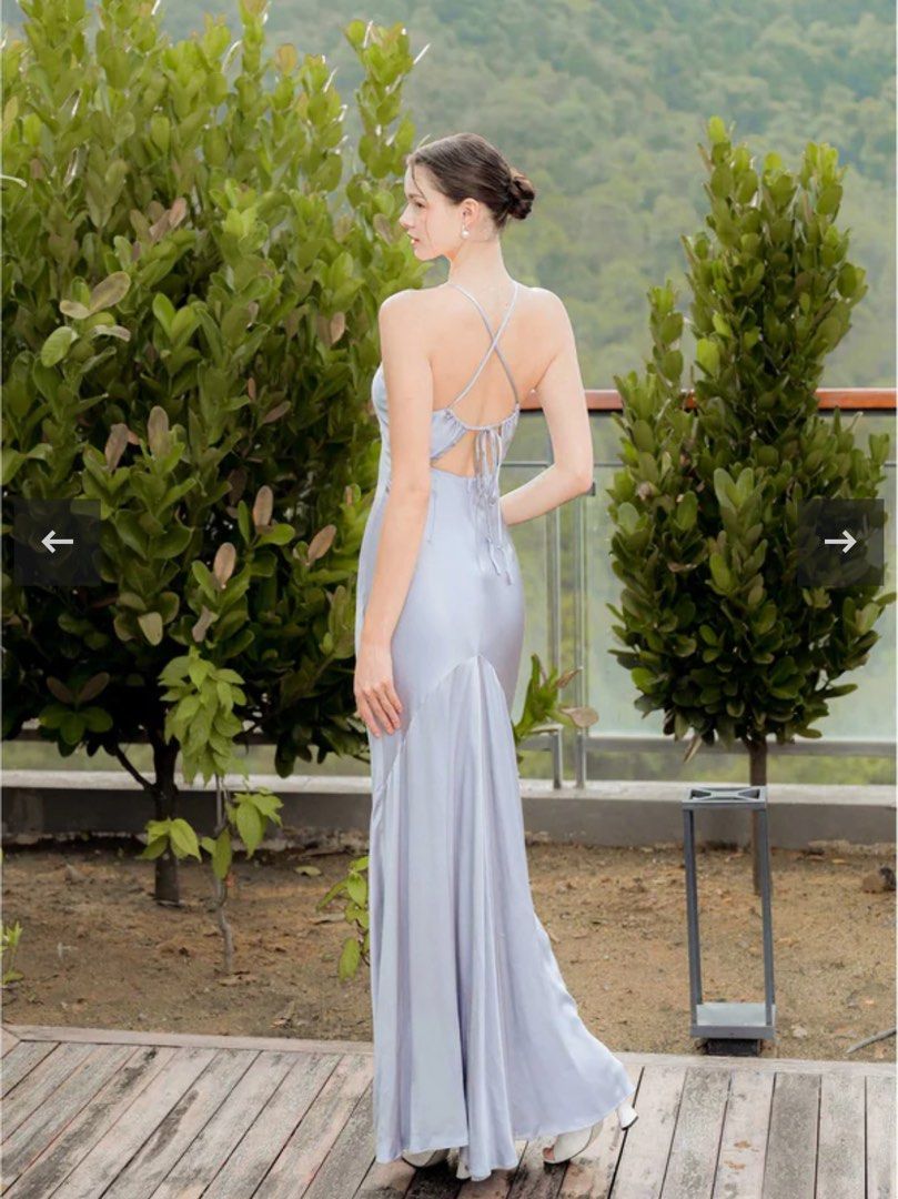Ash blue dress top