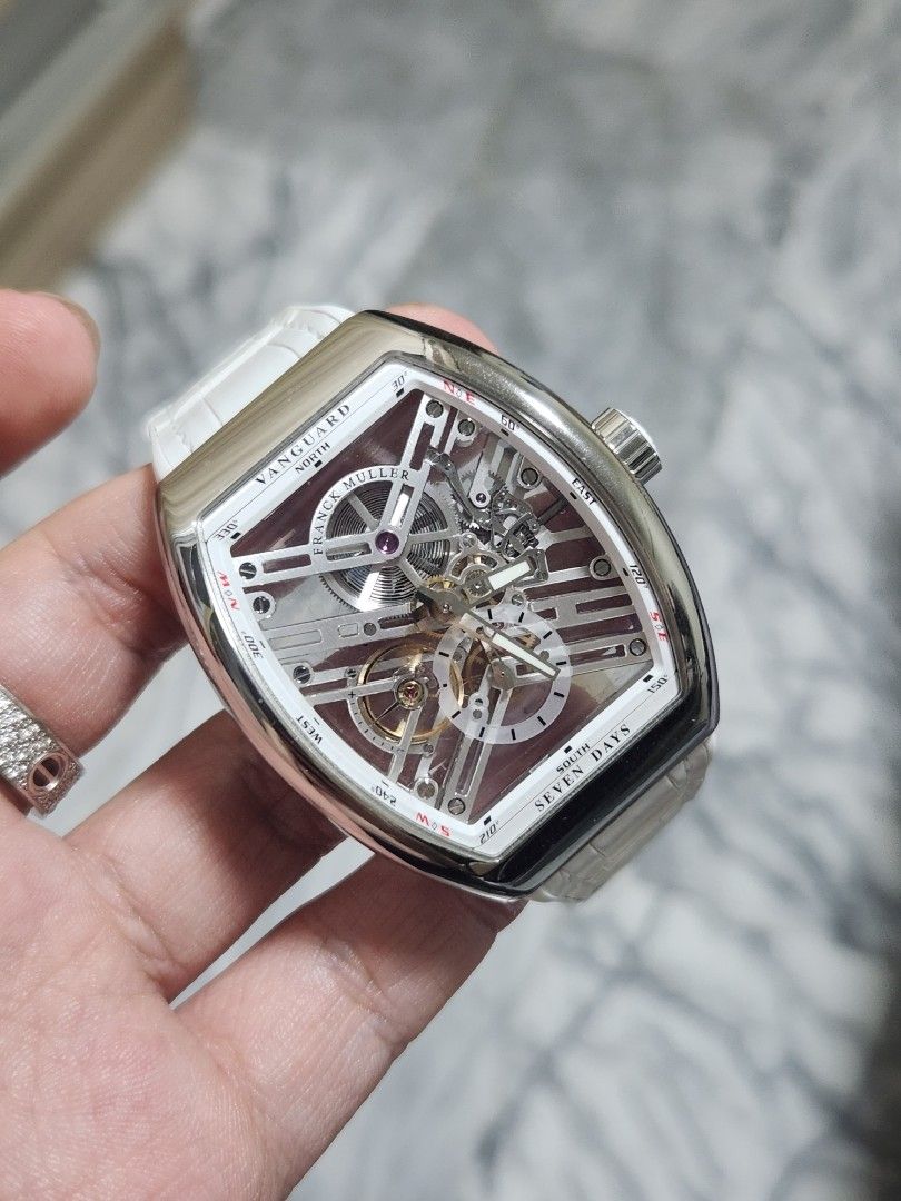 Franck muller vanguard skeleton white 7 days power reserve