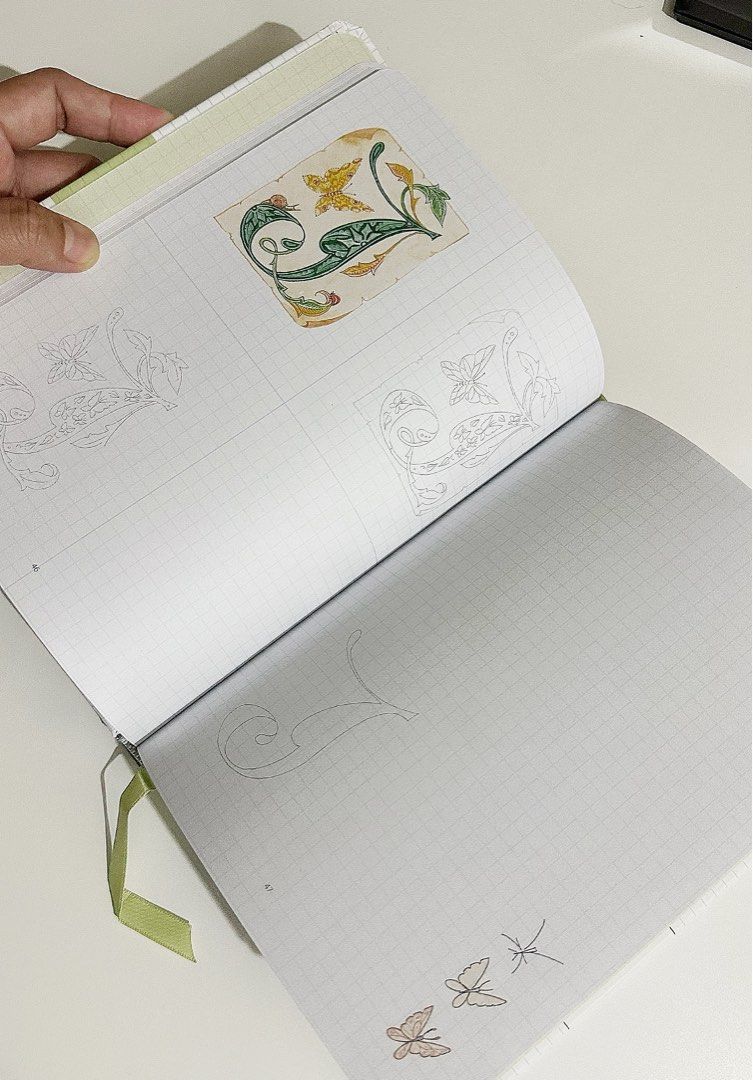 Illuminated Letters Sketchbook (Category: Stationery & School Supplies) located in Rizal. Submitted by artandjournals (Listing ID 1314119792, Image 2). Description: Book for learning illuminated letters Price: 600 php Shipping: By buyer via JnT or Lalamove from Cainta. MOP: Gcash Thank you!.