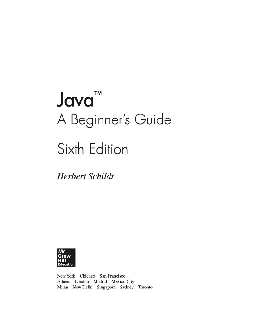 Java: A Beginner's Guide 6th Edition by Herbert Schildt (Author ...