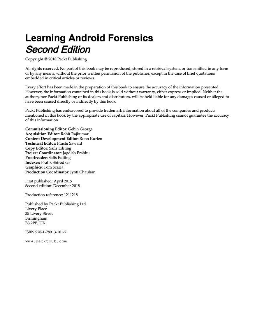 Learning Android Forensics 2nd ed. Edition by Oleg Skulkin (Author ...