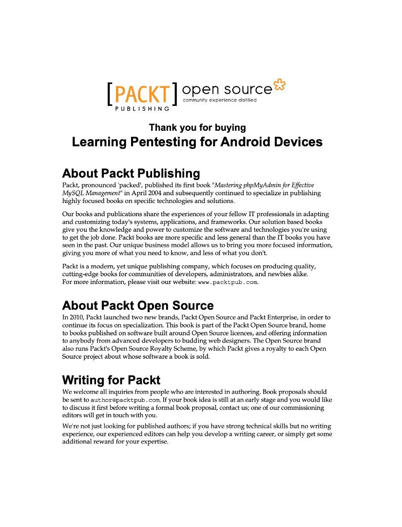 Learning Pentesting for Android Devices: A Practical Guide to Learning ...