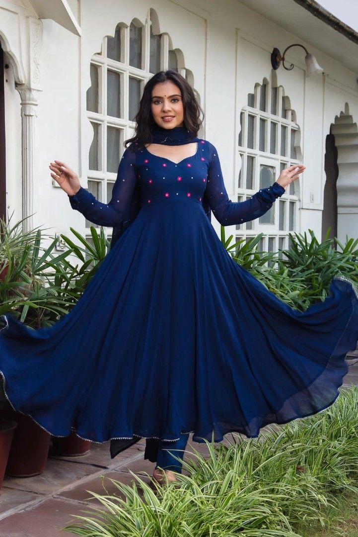 Anarkali gown long clearance