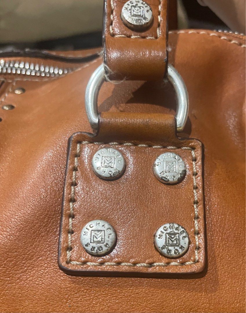 Brown Michael Kors Studded Bags Michael Kors Astor In Cognac Brown