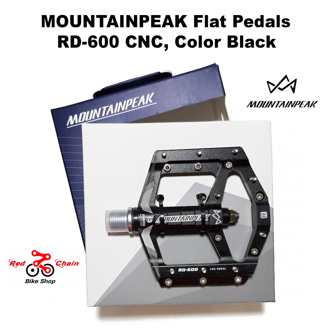 MOUNTAINPEAK Lightweight Flat Pedals RD 600 CNC Alloy for MTB Color Black Sports Equipment Bicycles Parts Bicycles on Carousell