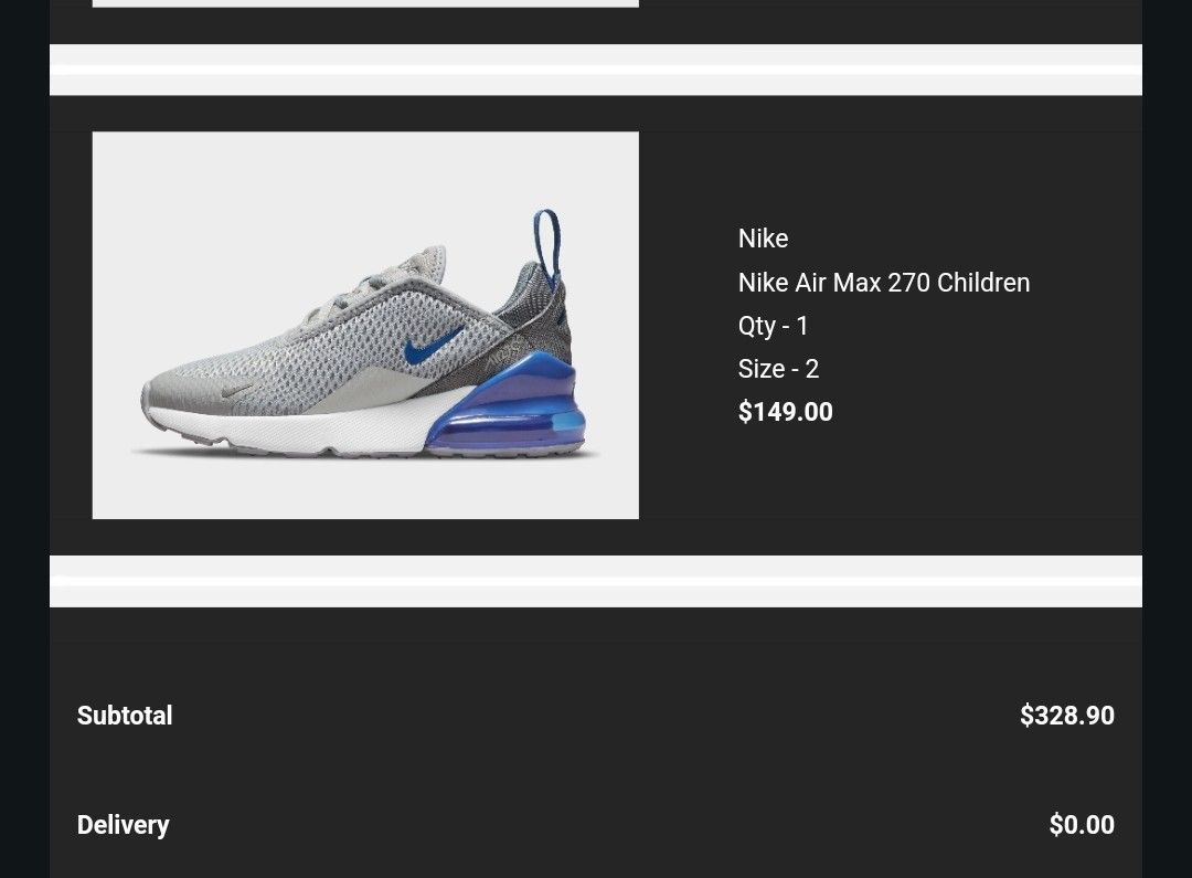 Nike Air Max 270 Children in grey and blue